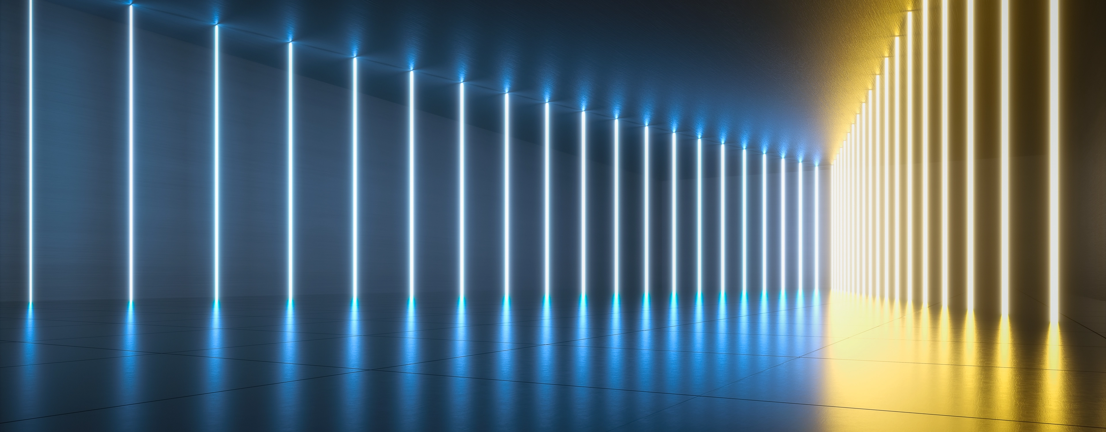Empty rooms with LED lights